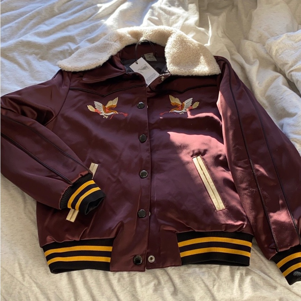 Coach Reversible Montana Varsity Puffer Jacket with collar